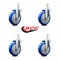 Service Caster 5 Inch Blue Polyurethane Wheel Swivel 3/4 Inch Square Stem Caster Set SCC SCC-SQ20S514-PPUB-BLUE-34-4 - alternate 2